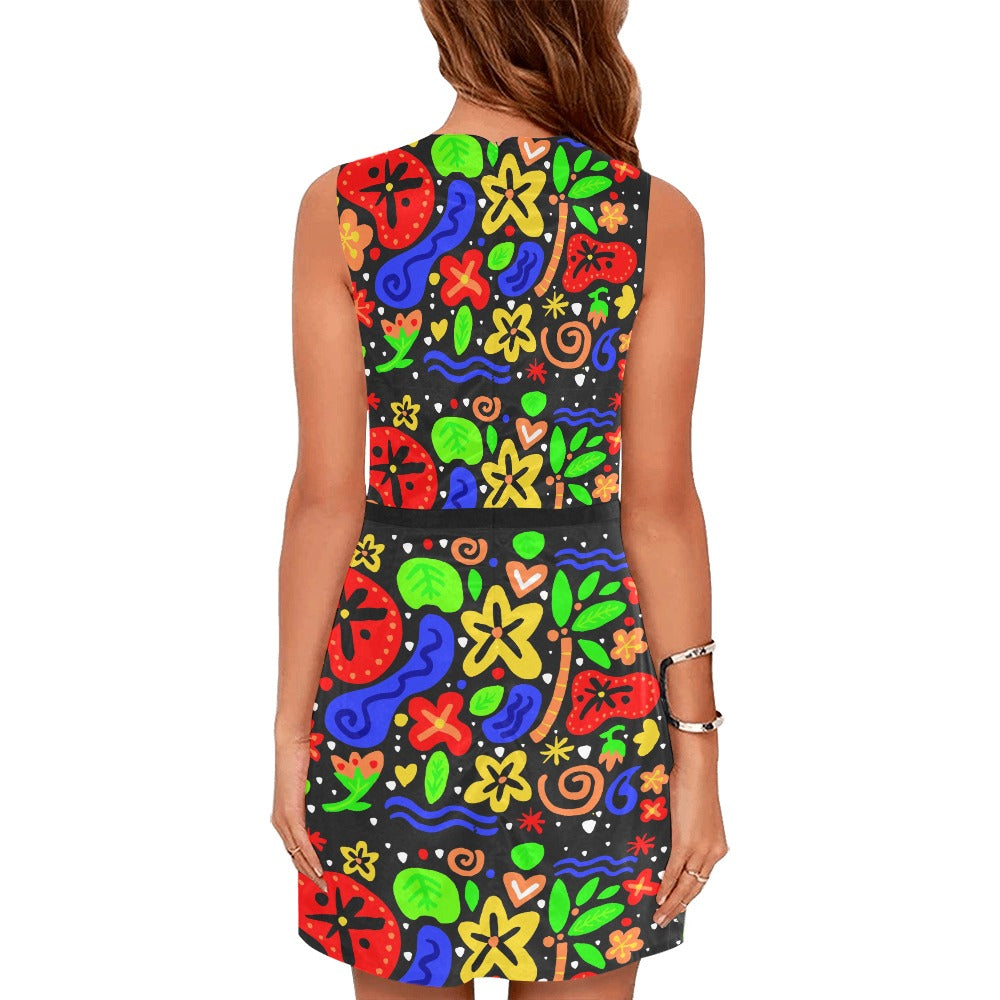 Women's Sleeveless Dress (Model D01)