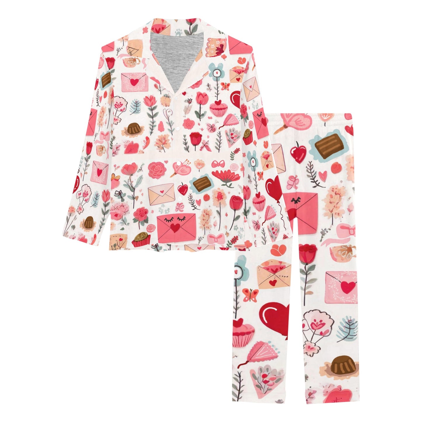 Pretty Valentine Long Pajama Set