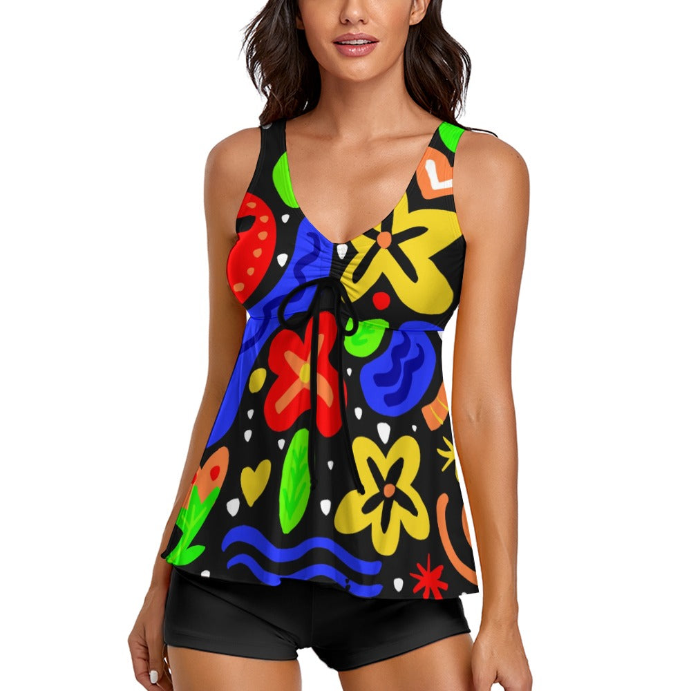 Ladies Sleeveless Comfortable Split Swimwear