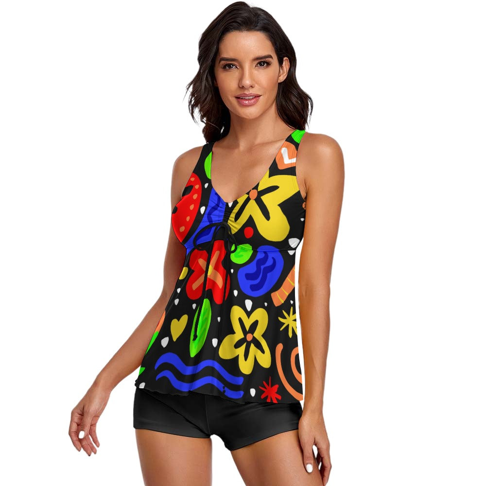 Ladies Sleeveless Comfortable Split Swimwear