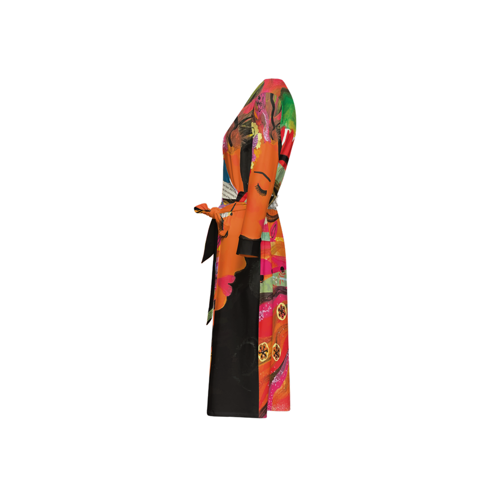 Women’s ¾ Sleeve Wrap Dress - OG