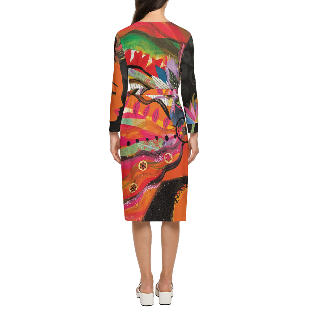 Women’s ¾ Sleeve Wrap Dress - OG