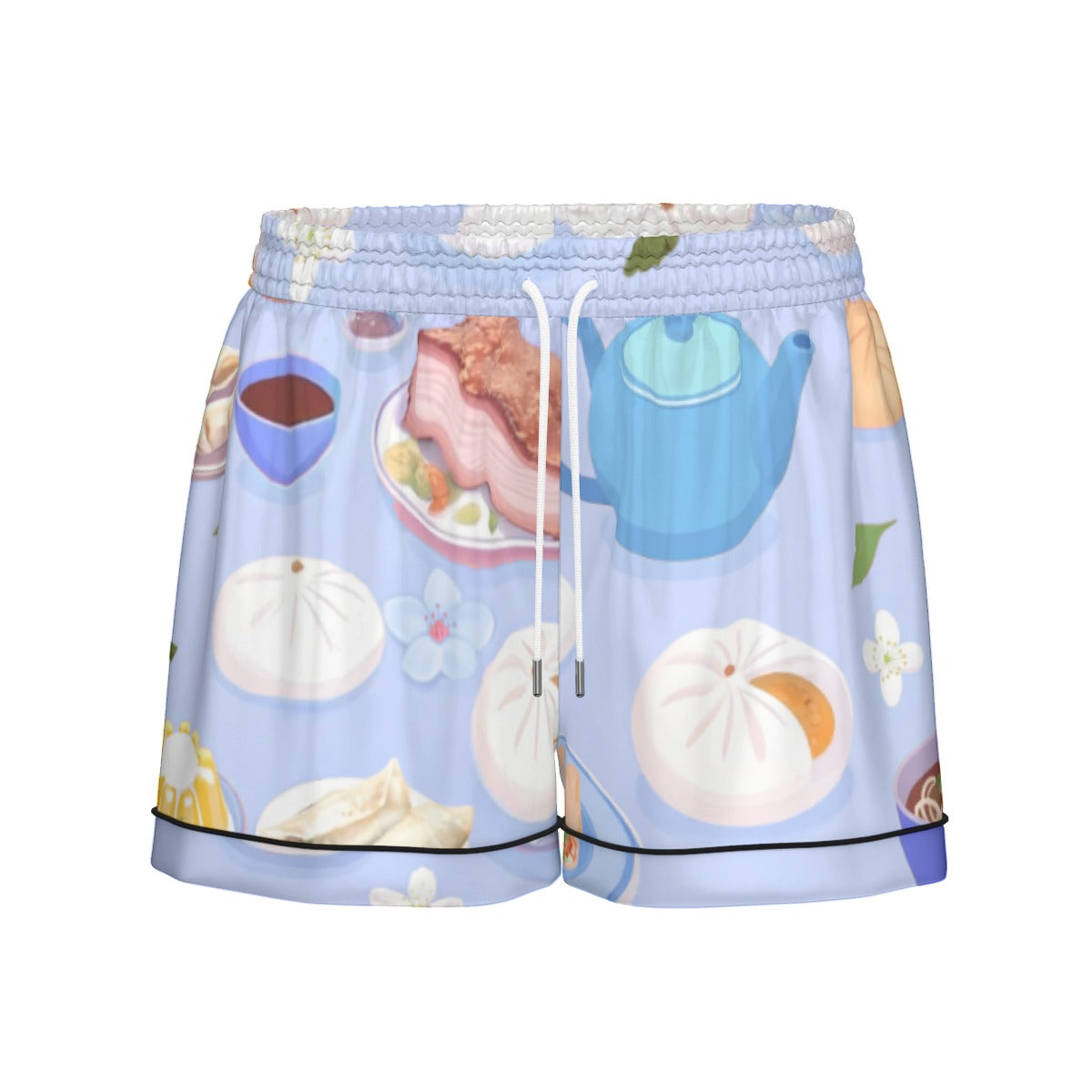 Yum Cha Shorty Satin Pajamas - Blue