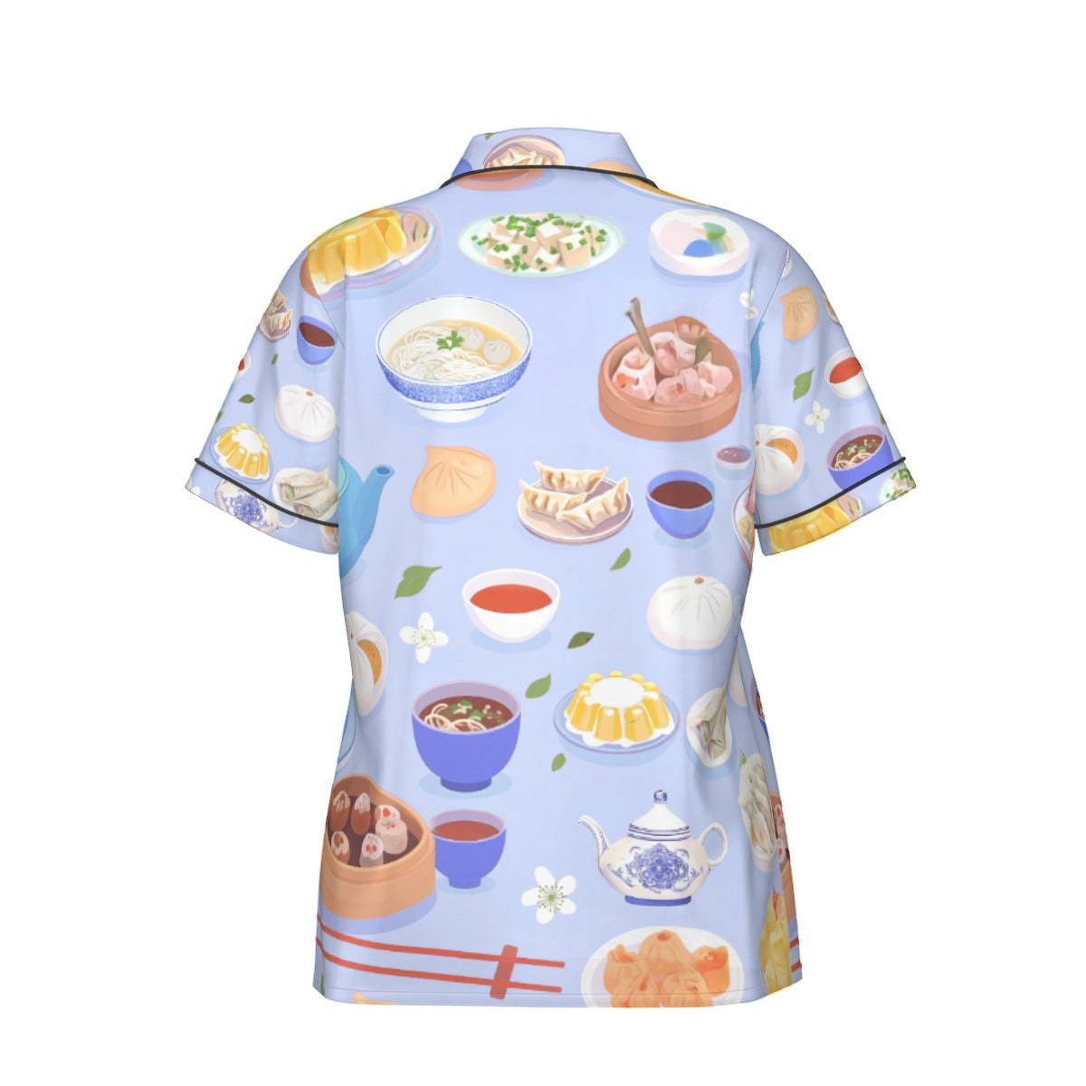 Yum Cha Shorty Satin Pajamas - Blue