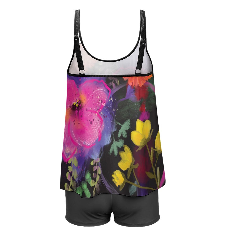 Floral Inspiration Tankini with Shorts - Full Figure