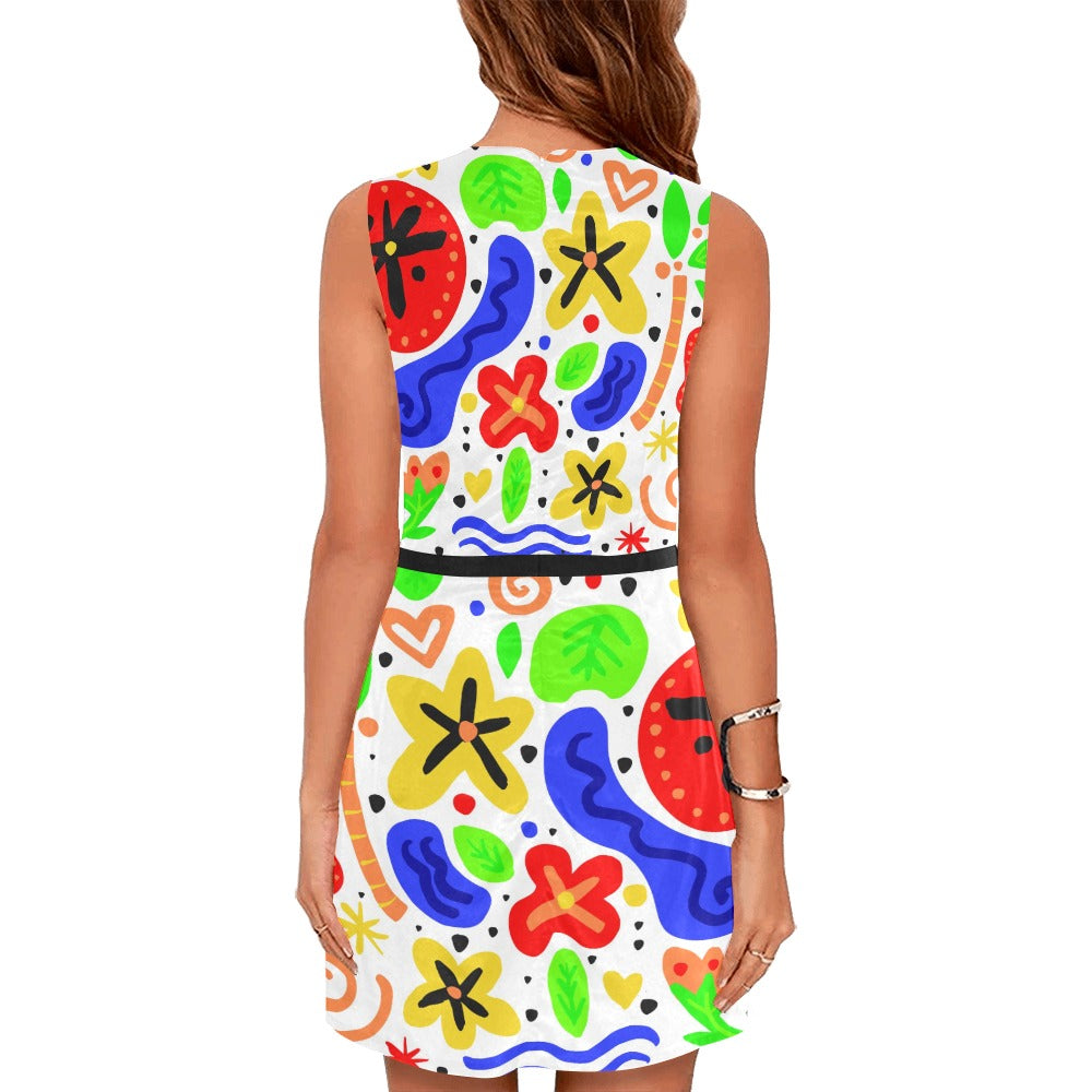 Women's Sleeveless Dress (Model D01)