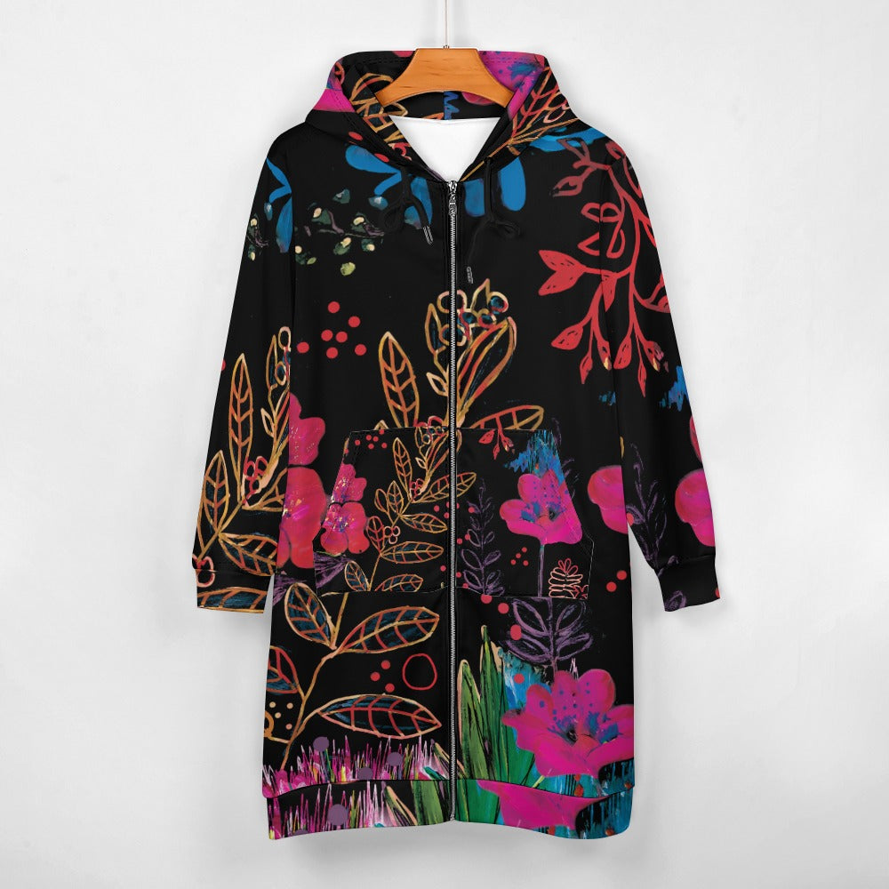 Women's Long Hoodie - Botanicals