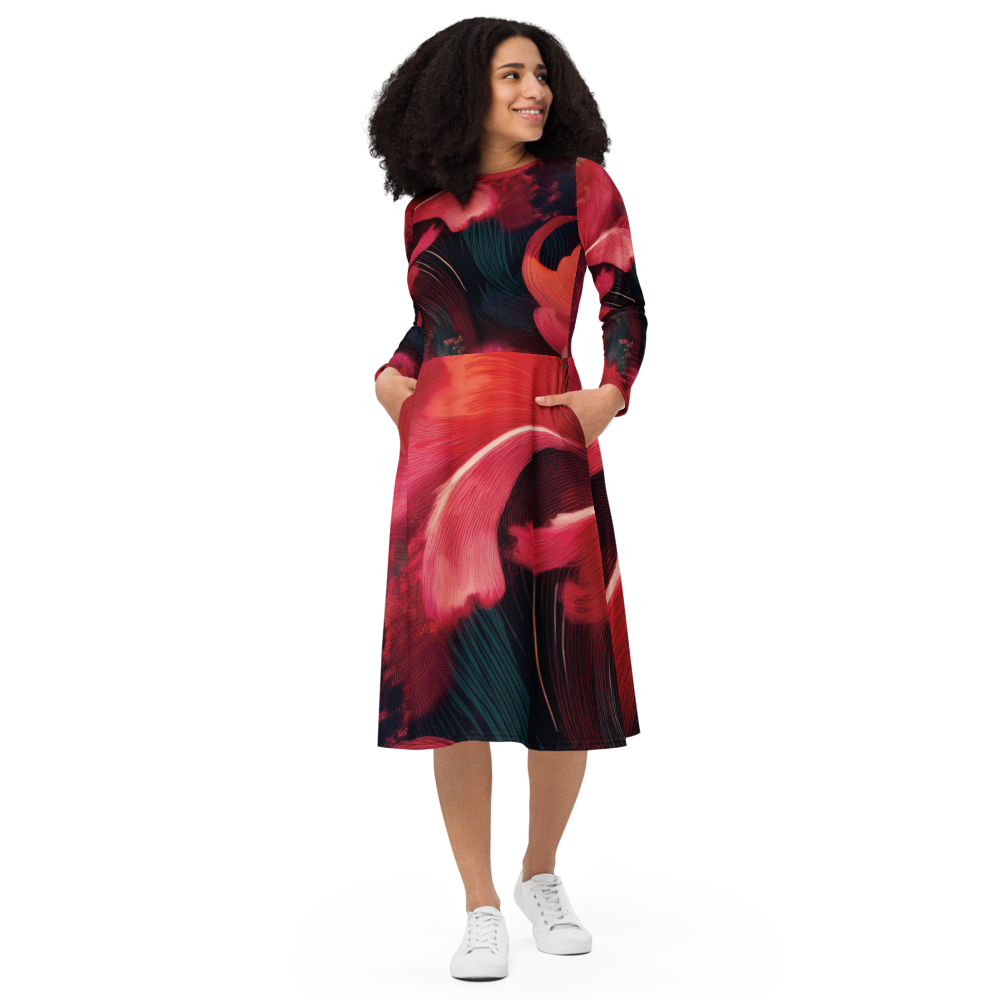 Fanfare - long sleeve midi dress