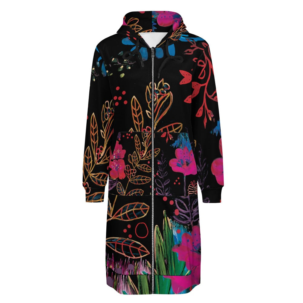 Women's Long Hoodie - Botanicals