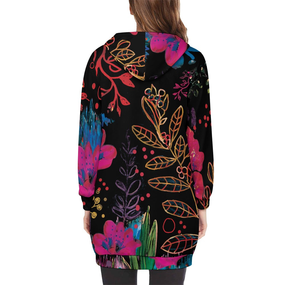 Women's Long Hoodie - Botanicals