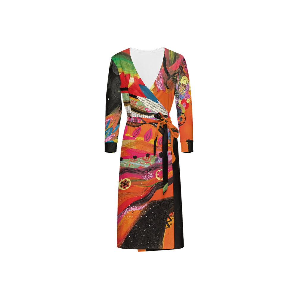 Women’s ¾ Sleeve Wrap Dress - OG