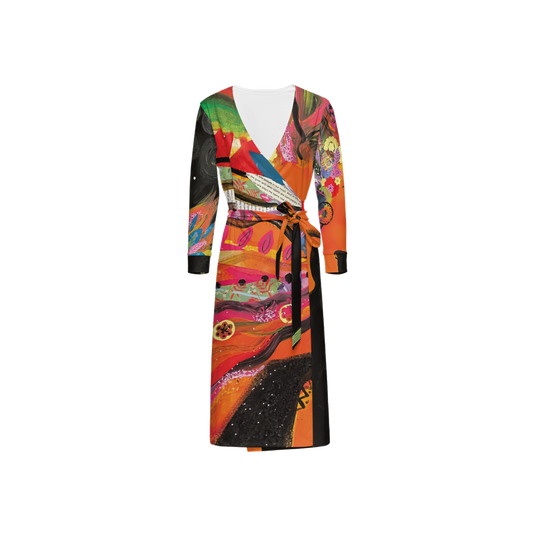 Women’s ¾ Sleeve Wrap Dress - OG