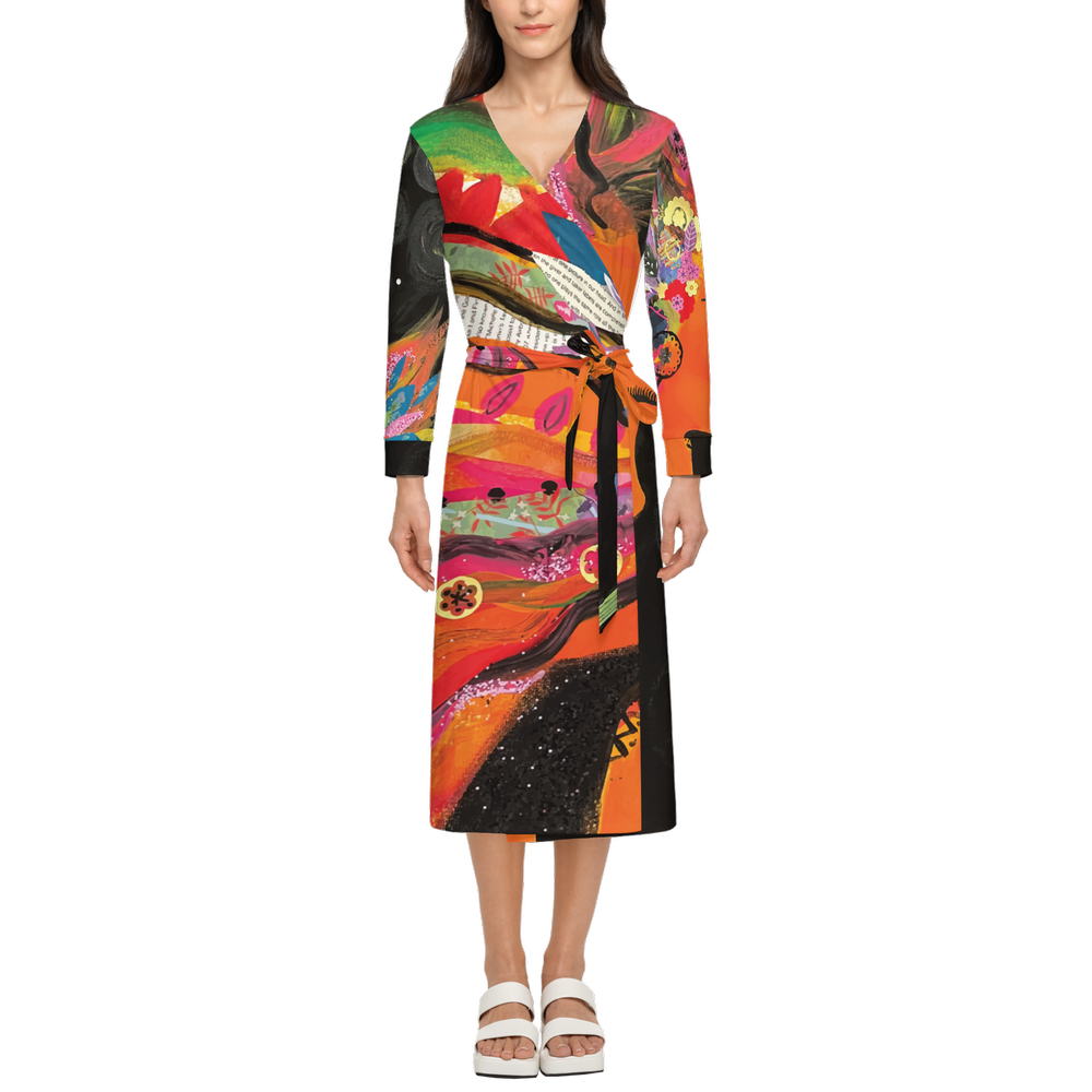 Women’s ¾ Sleeve Wrap Dress - OG