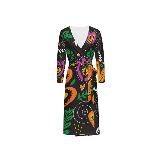 Women’s ¾ Sleeve Wrap Dress